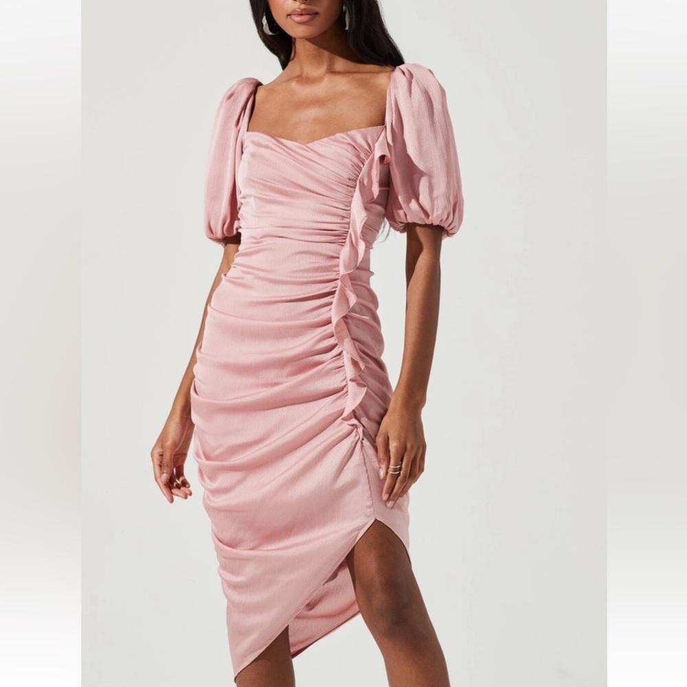 ASTR THE LABEL Emma Midi Dress in Rose